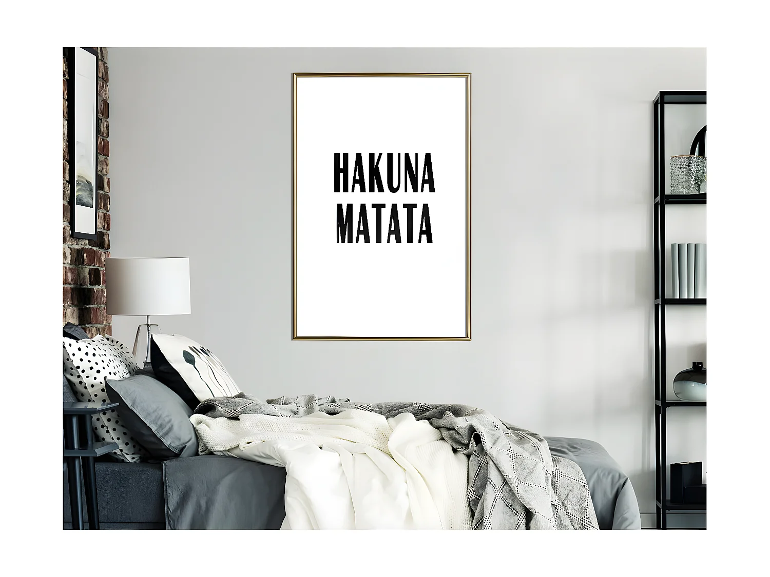 Affiche Murale Encadrée "Hakuna Matata" 40 x 60 cm Or