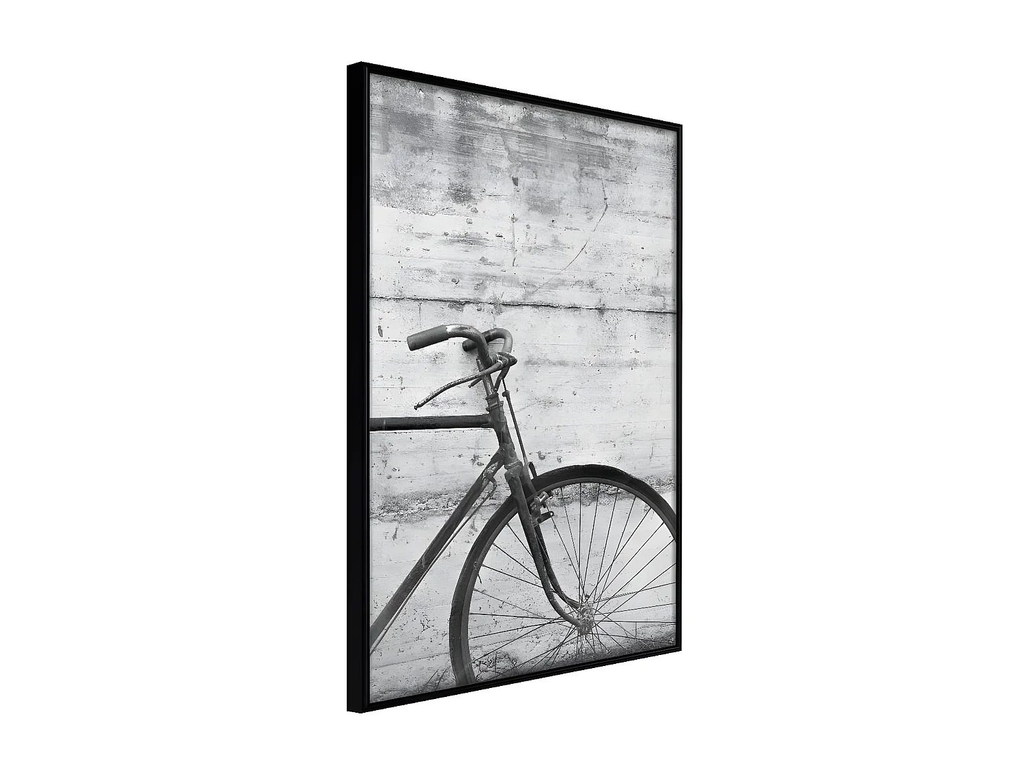 Affiche Murale Encadrée "Bicycle Leaning Against the Wall" 40 x 60 cm Noir