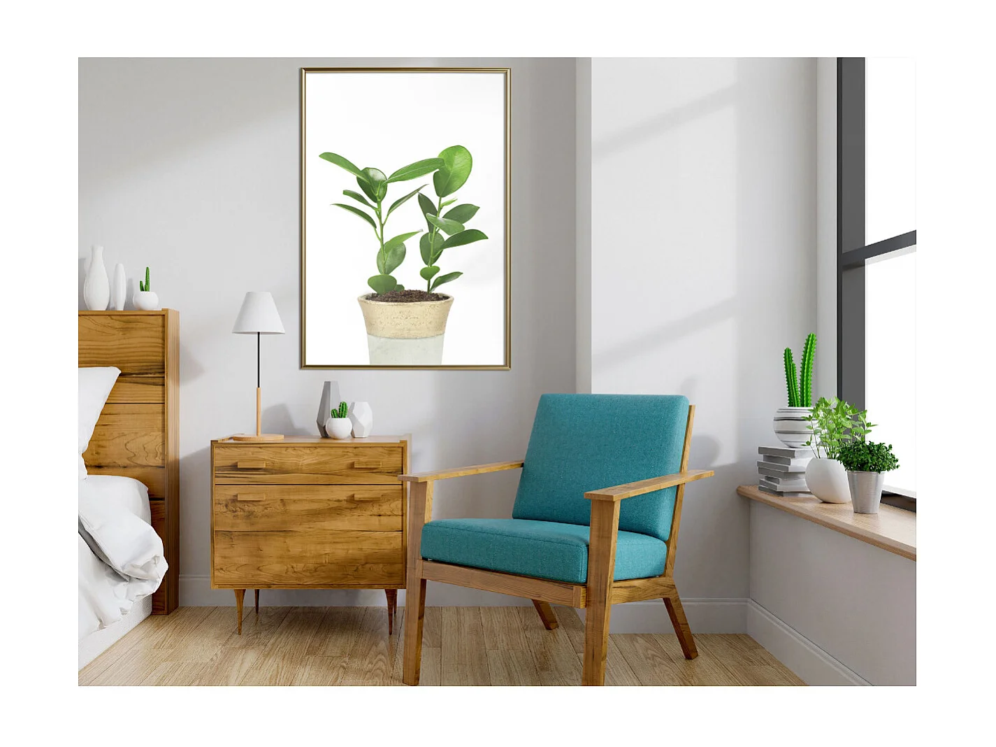 Affiche Murale Encadrée "Piece of Nature II" 40 x 60 cm Or