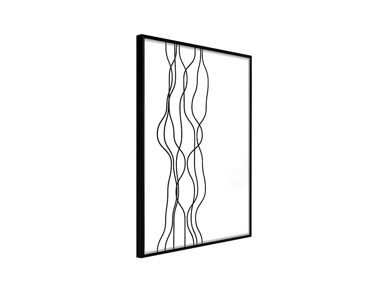 Affiche Murale Encadrée "Wavy Lines" 30 x 42 cm Noir