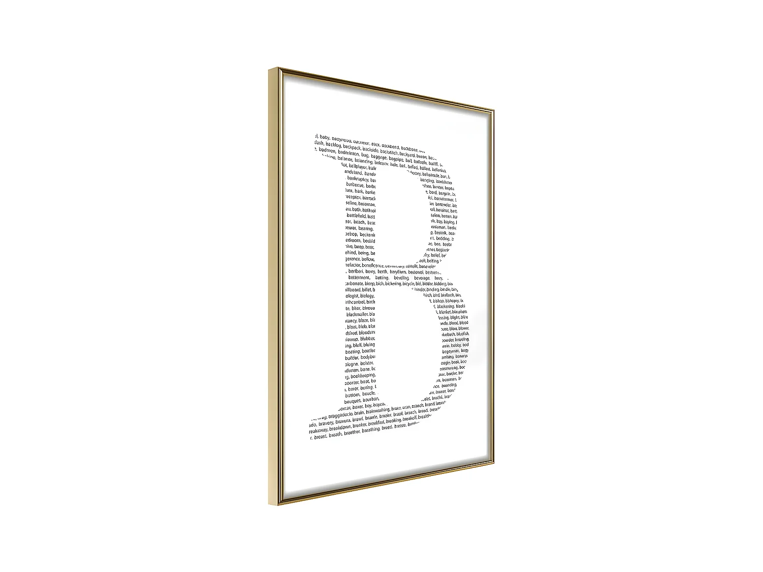 Affiche Murale Encadrée "Capital B" 40 x 60 cm Or