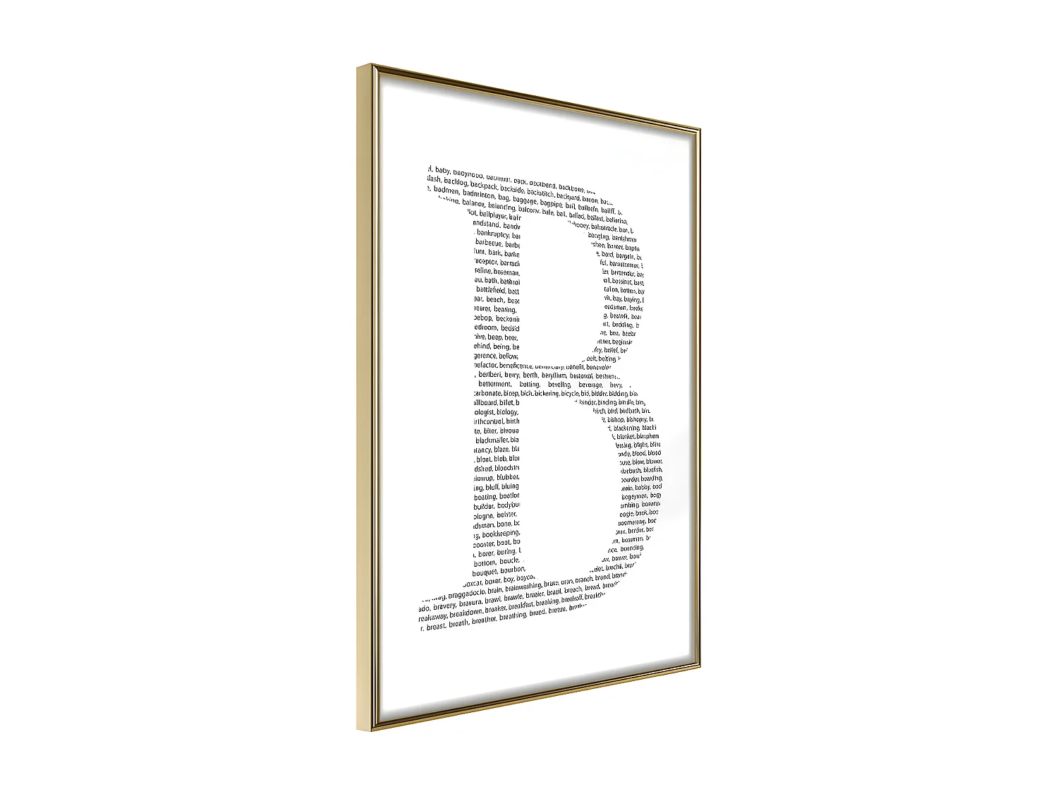 Affiche Murale Encadrée "Capital B" 40 x 60 cm Or