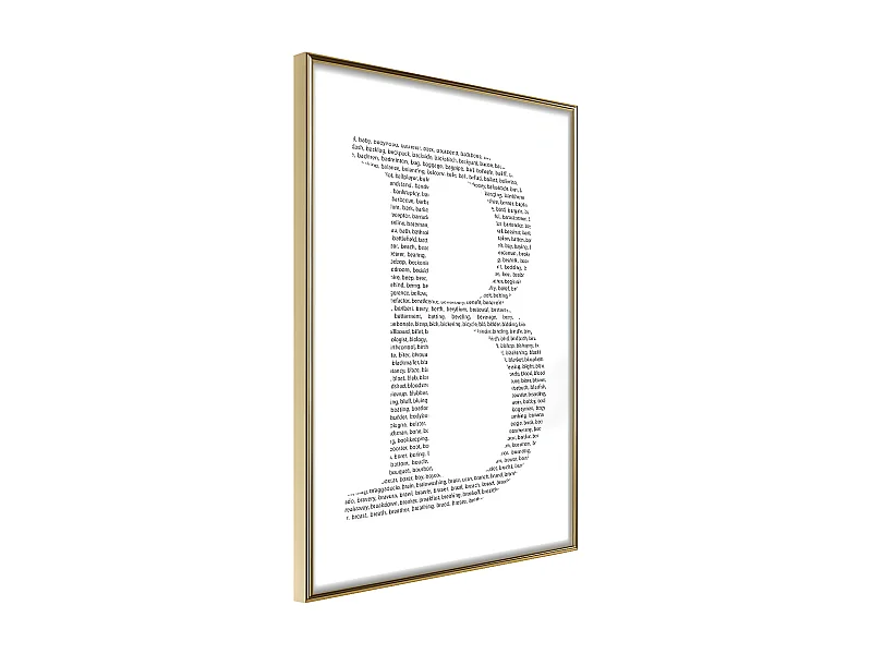 Affiche Murale Encadrée "Capital B" 40 x 60 cm Or