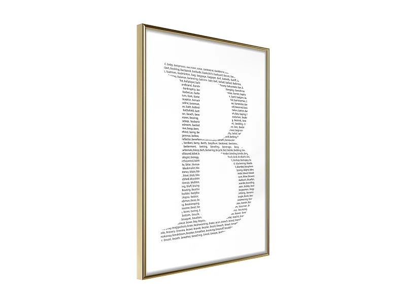 Affiche Murale Encadrée "Capital B" 40 x 60 cm Or