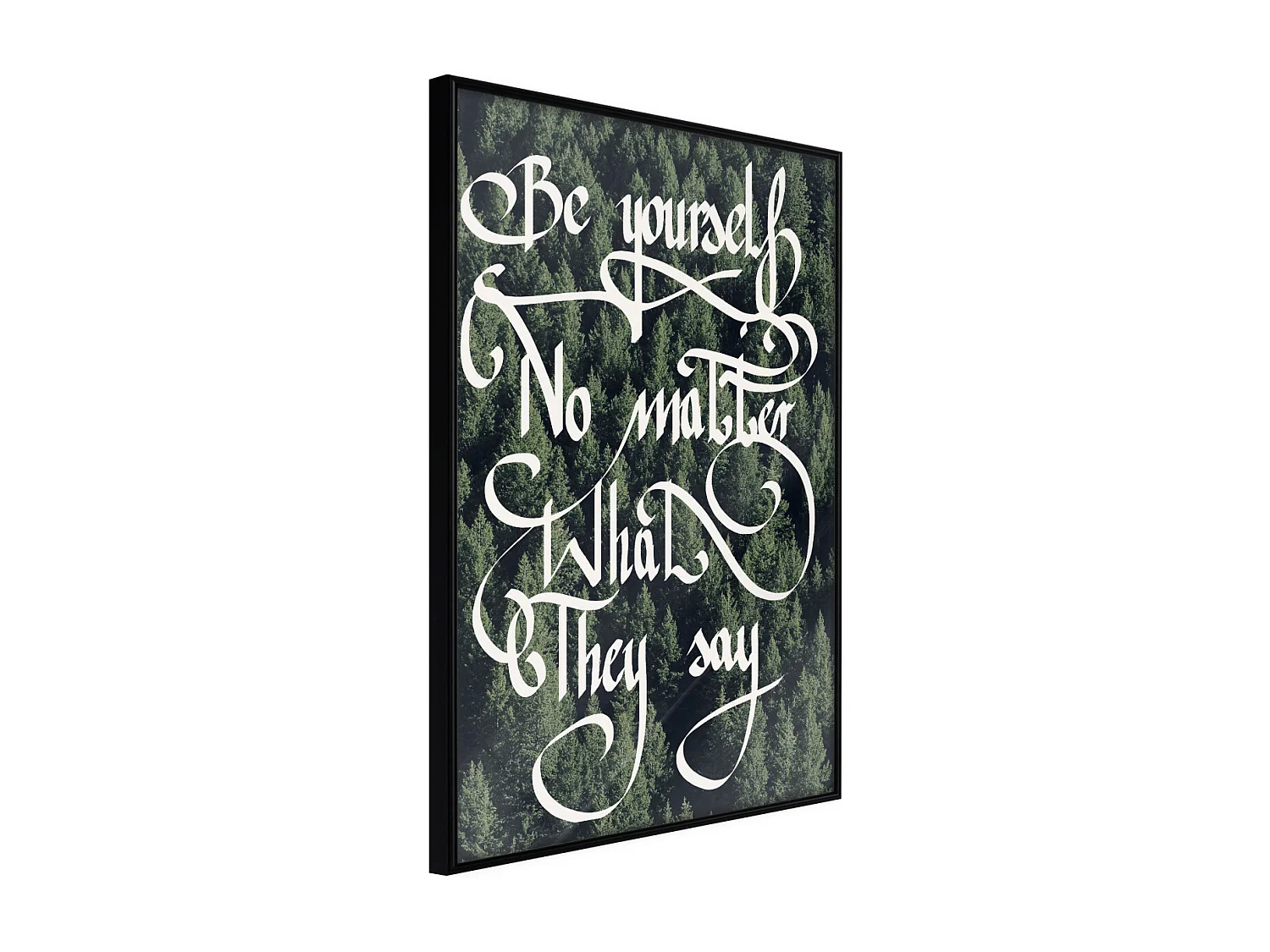 Affiche Murale Encadrée "Be Yourself" 40 x 60 cm Noir