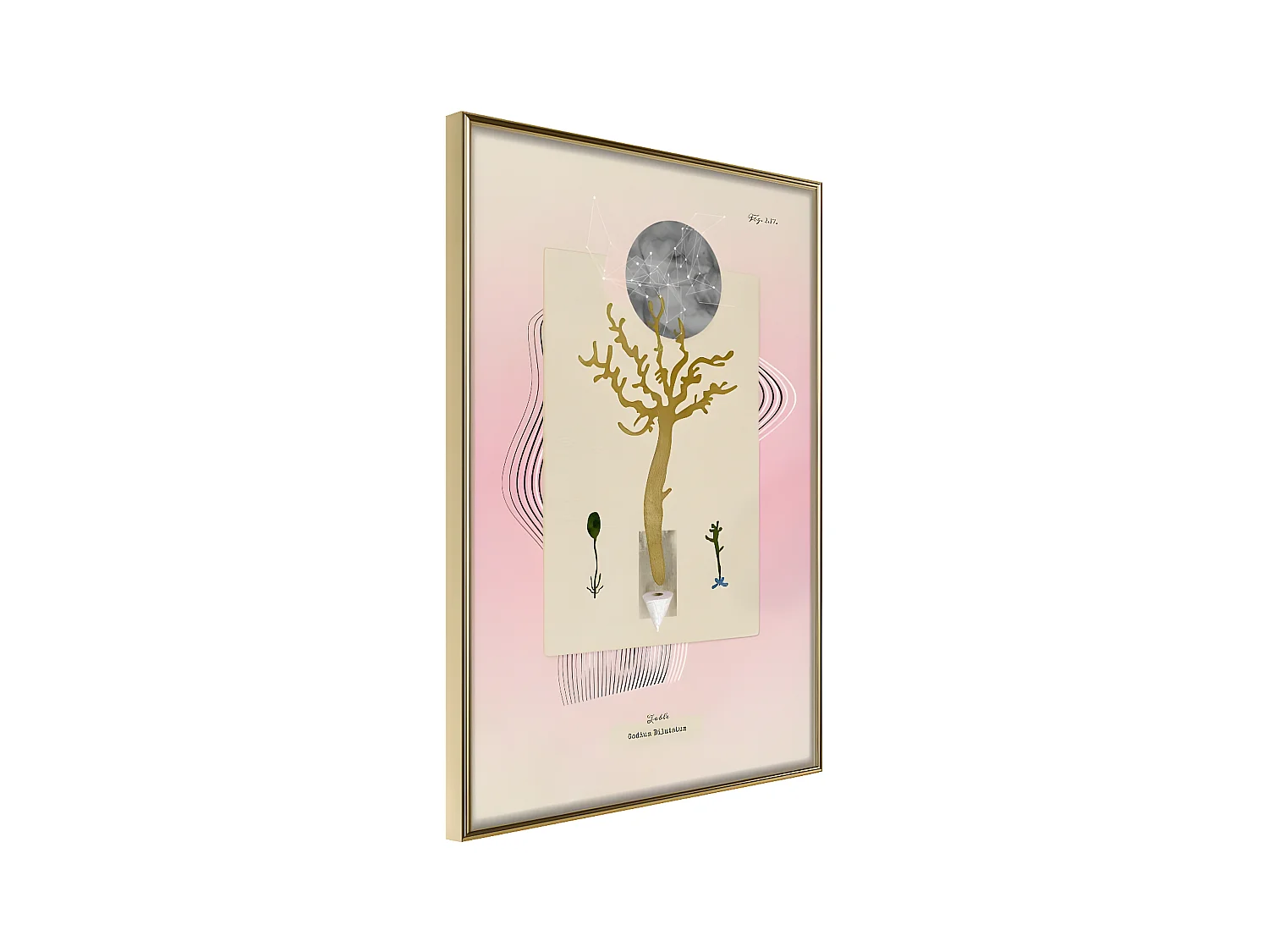 Affiche Murale Encadrée "Aquatic Plant" 30 x 42 cm Or