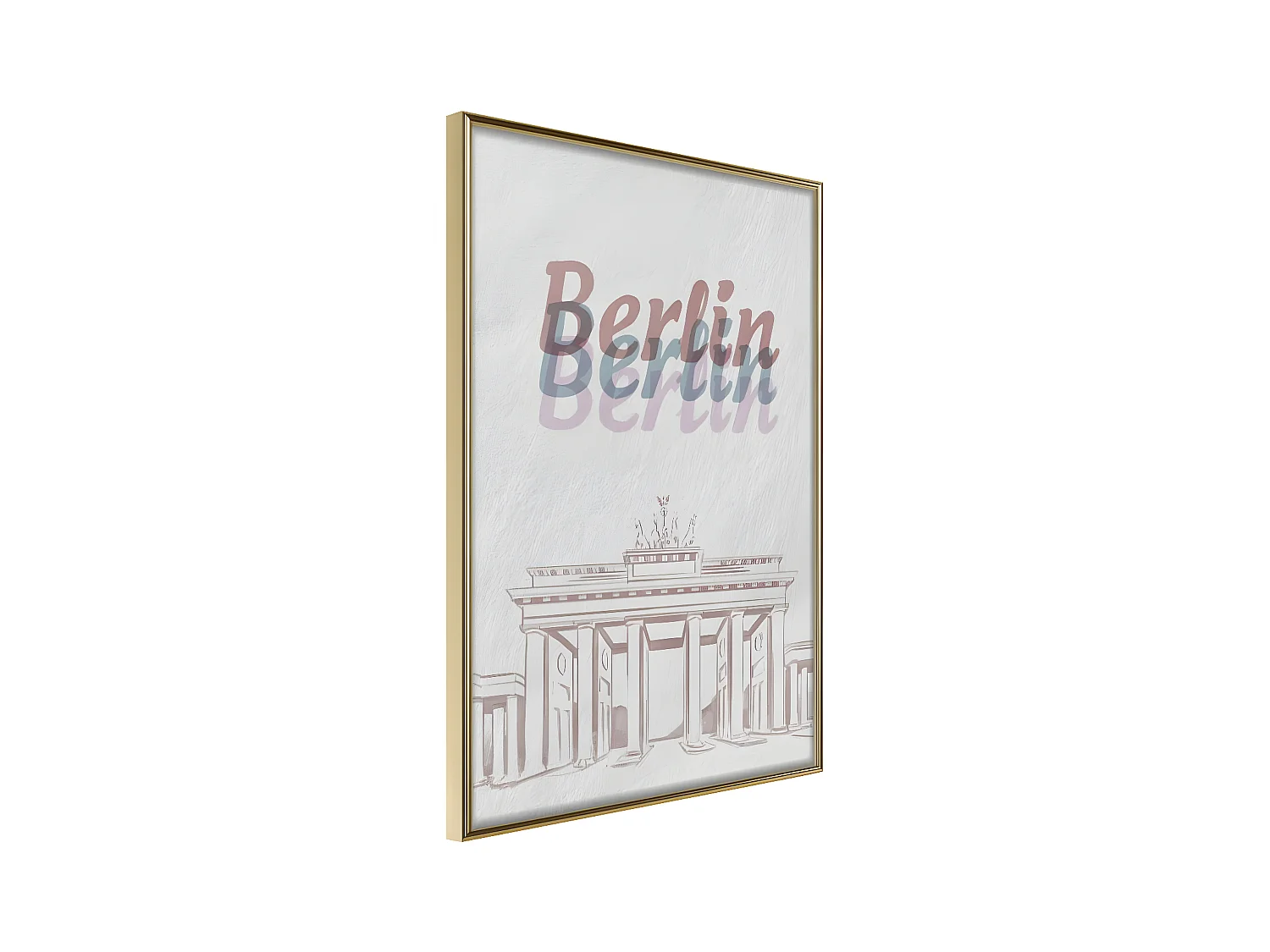 Affiche Murale Encadrée "Pastel Berlin" 40 x 60 cm Or