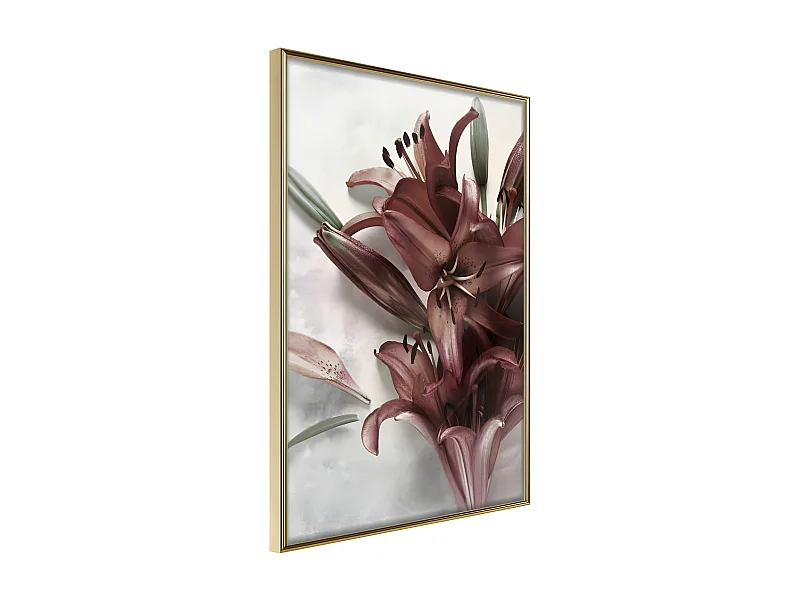 Affiche Murale Encadrée "Burgundy Solace" 21 x 30 cm Or