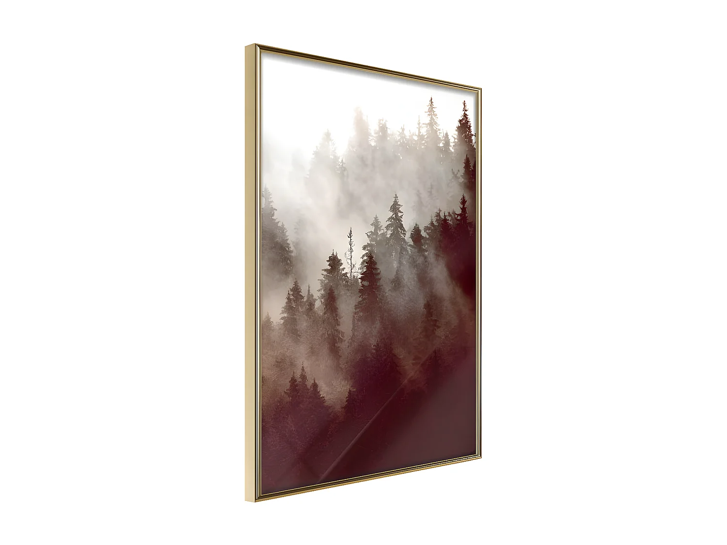 Affiche Murale Encadrée "Forest Fog" 30 x 42 cm Or