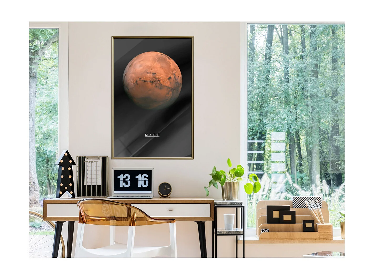 Affiche Murale Encadrée "The Solar System Mars" 40 x 60 cm Or