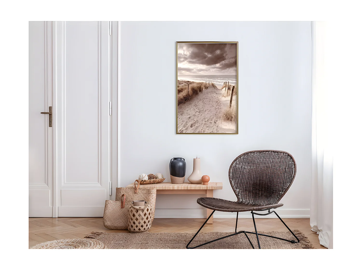 Affiche Murale Encadrée "Sandy Path " 40 x 60 cm Or