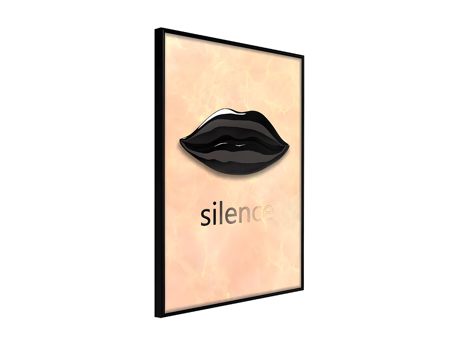 Affiche Murale Encadrée "Silent Lips" 40 x 60 cm Noir