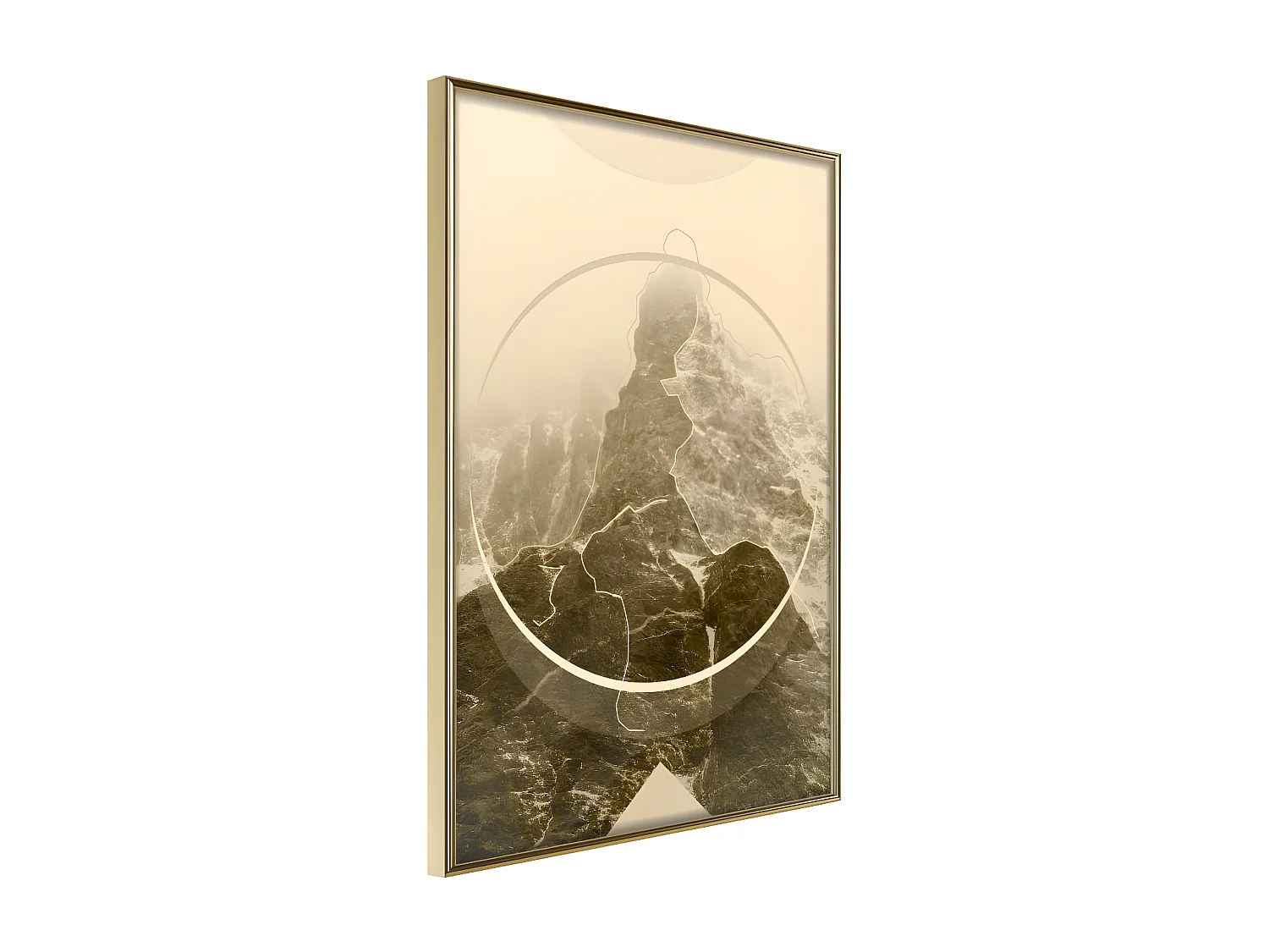 Affiche Murale Encadrée "Unconquered Peak" 21 x 30 cm Or