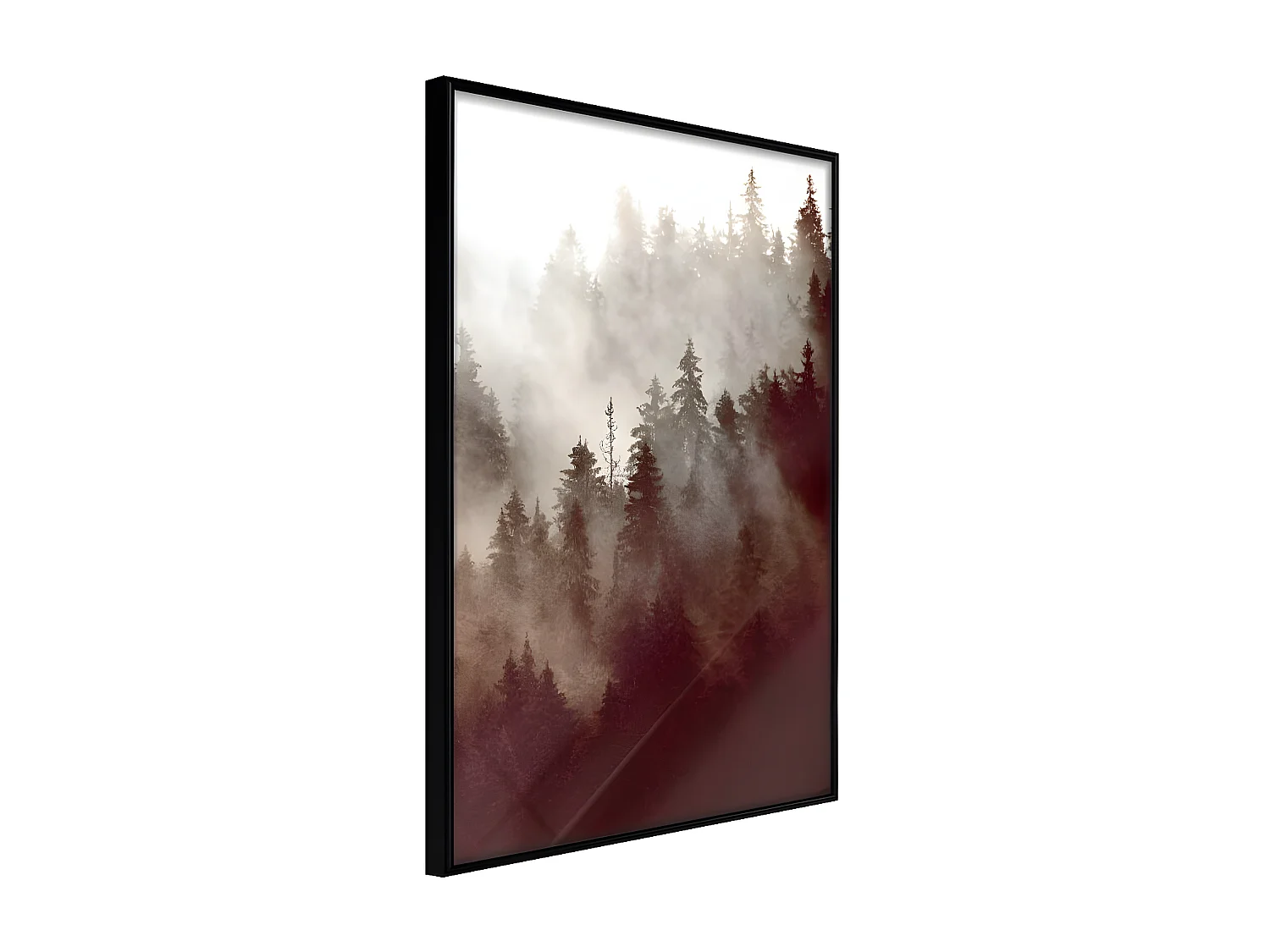 Affiche Murale Encadrée "Forest Fog" 21 x 30 cm Noir