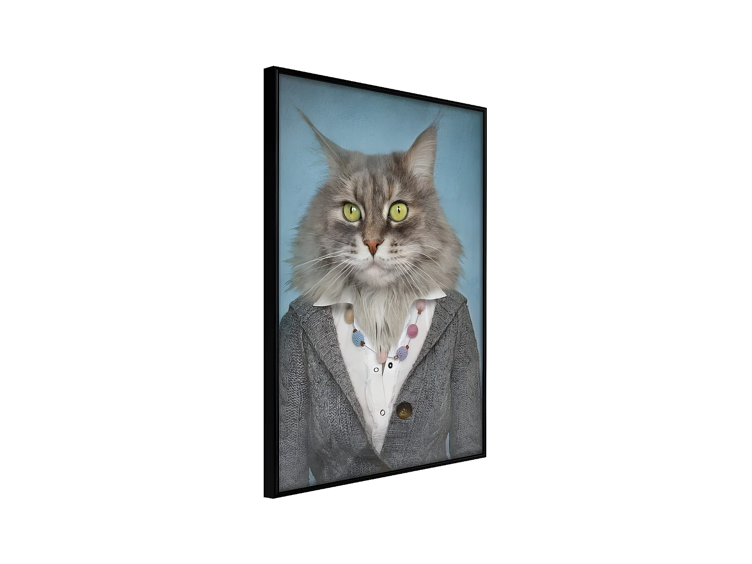 Affiche Murale Encadrée "Animal Alter Ego Cat" 30 x 42 cm Noir