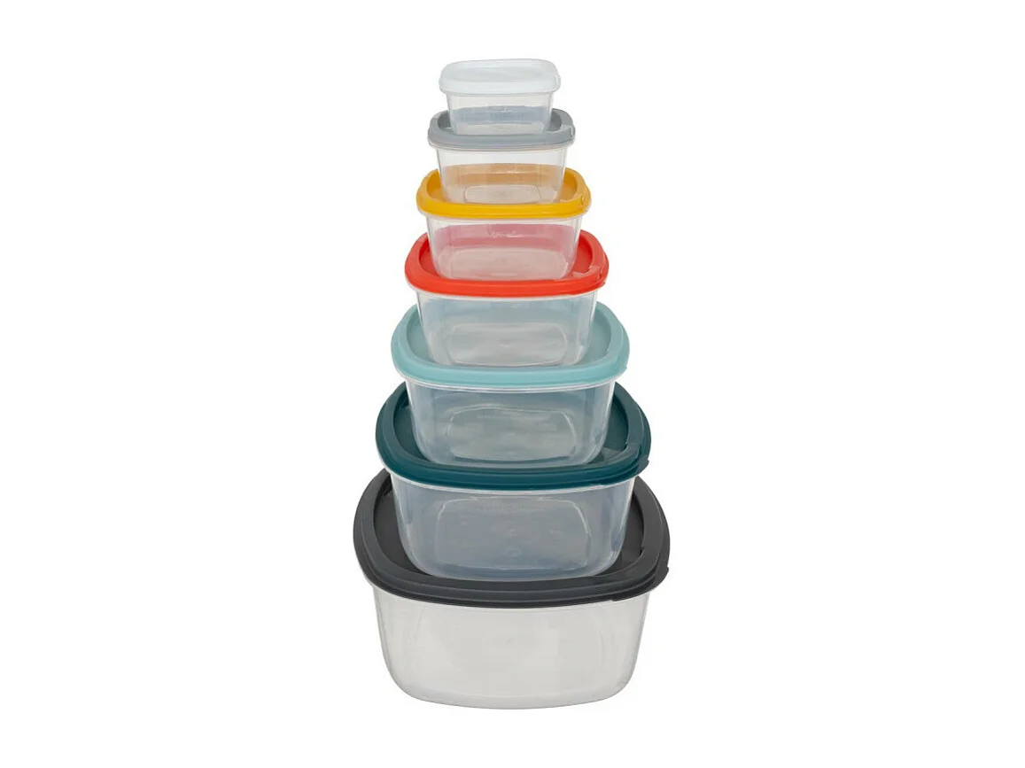 Lot de 7 Boîtes de Conservation "Colours" 22cm Mutlicolore