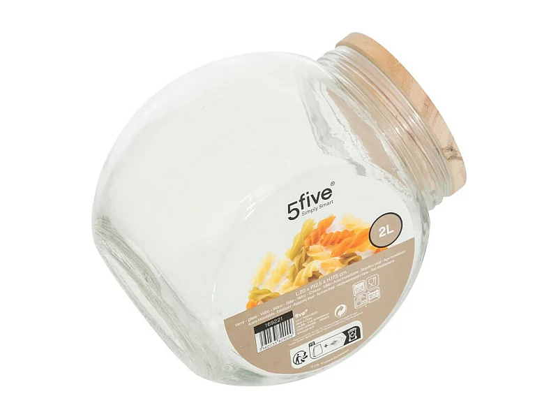 Bocal à Bonbons en Verre "Bois" 2,1L Transparent