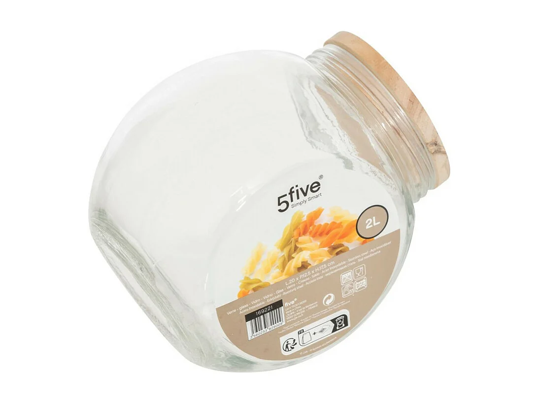 Bocal à Bonbons en Verre "Bois" 2,1L Transparent