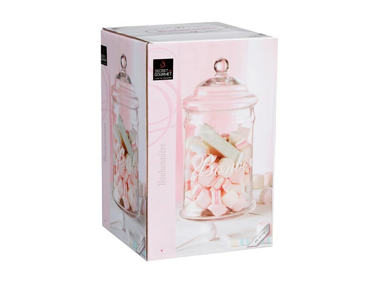Bonbonnière en Verre "Bonbon" 25cm Transparent