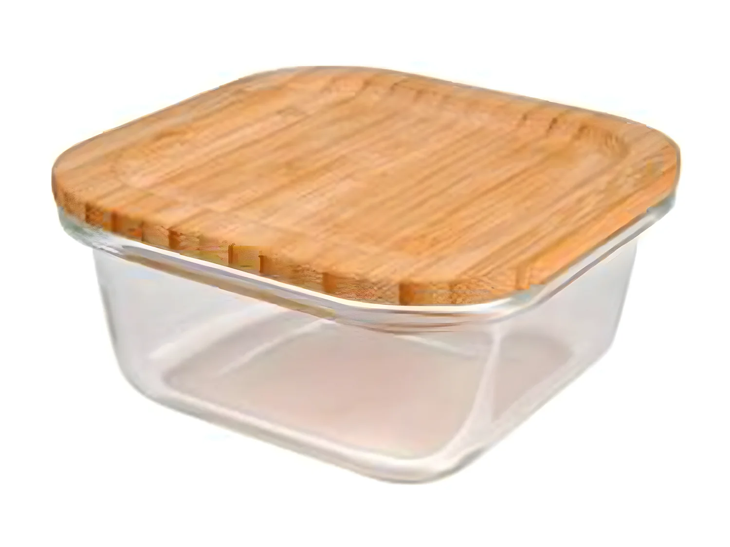 Boîte de Conservation Carrée "Bambou" 0,52L Naturel