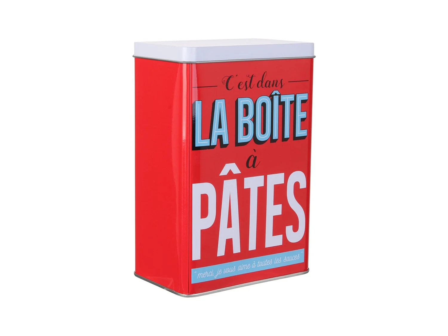 Boîte de Conservation "Ma Boîte à Pâtes" 18cm Rouge