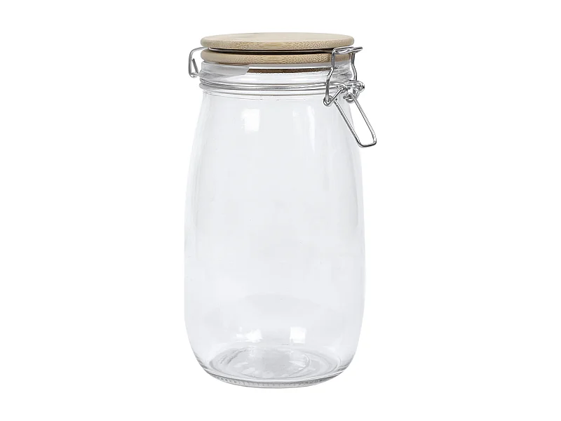 Bocal De Conservation Couvercle Bambou 1.5l Transparent, Marron