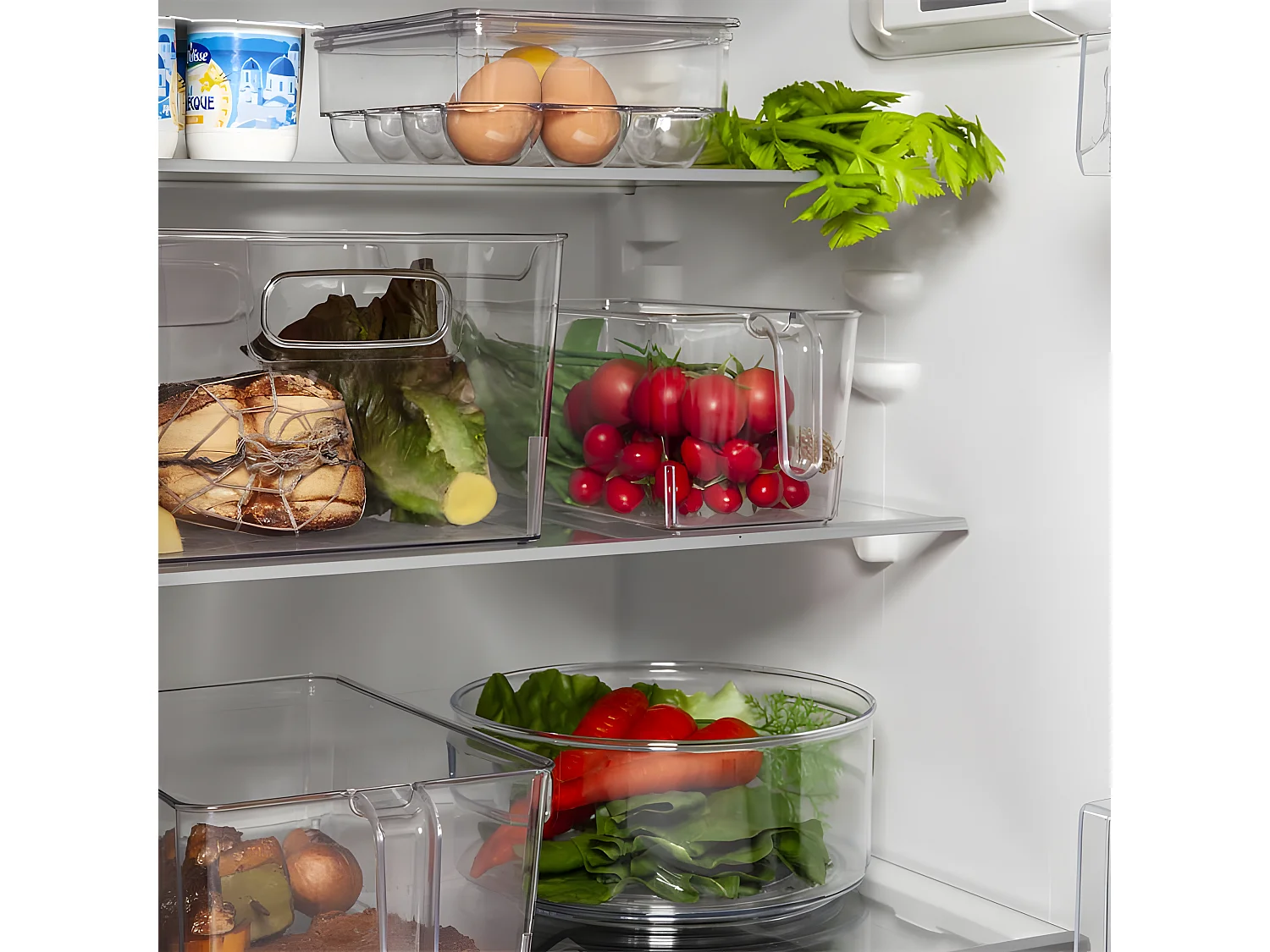 Bac de Rangement à Poignée "Frigo" 18cm Transparent