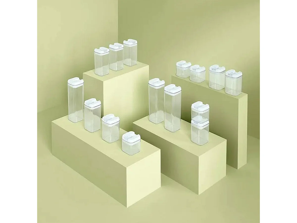 Bocal en Plastique Carré "Oslo" 500mL Transparent