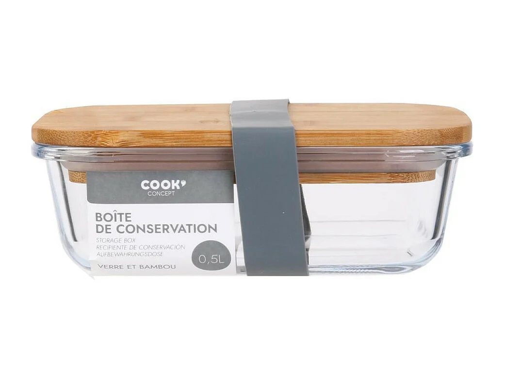 Boîte de Conservation "Bambou" 17cm Transparent