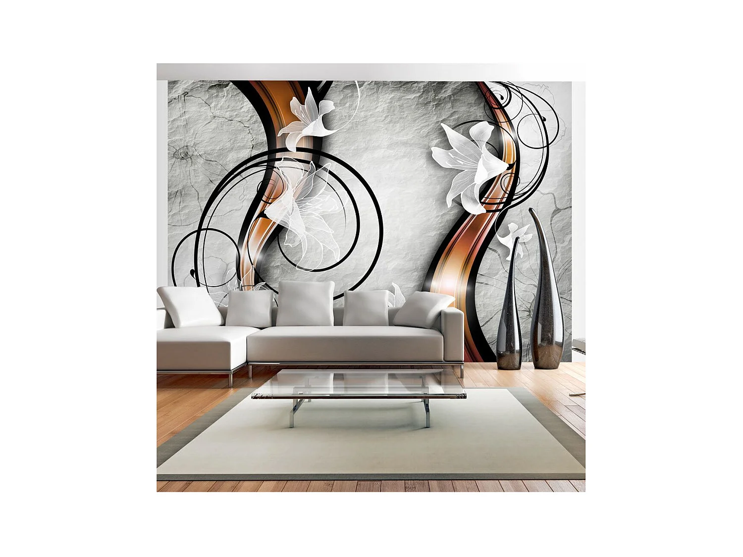 Papier Peint "Lily on a Stone" 70 x 100 cm