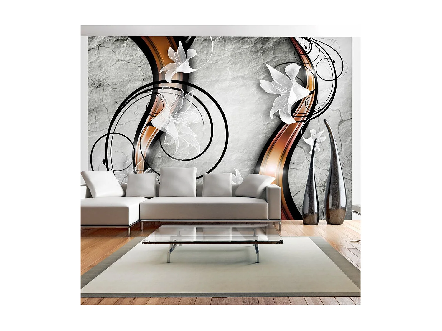 Papier Peint "Lily on a Stone" 70 x 100 cm