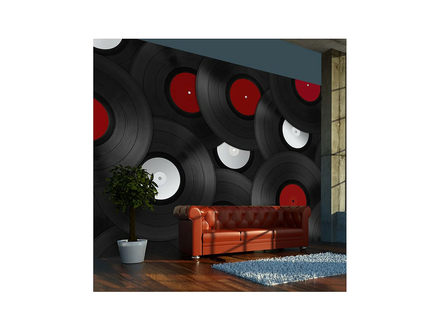 Papier Peint "Vinyls : Retro" 270 x 350 cm