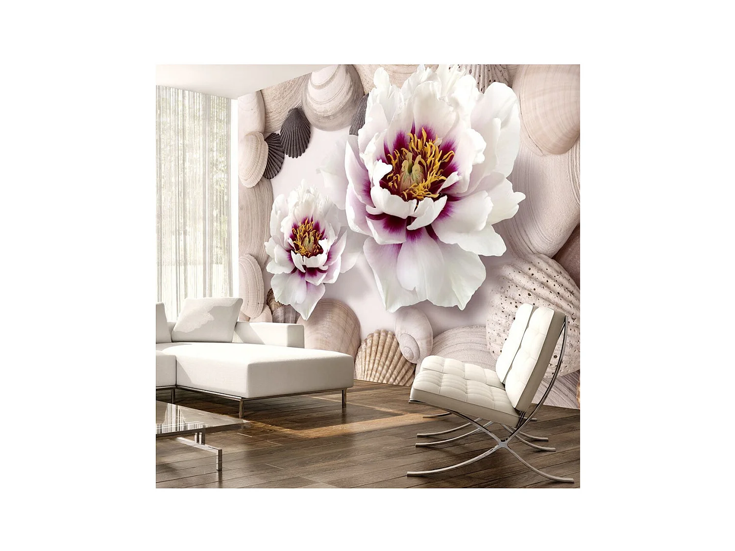 Papier Peint "Flowers & Shells" 105 x 150 cm