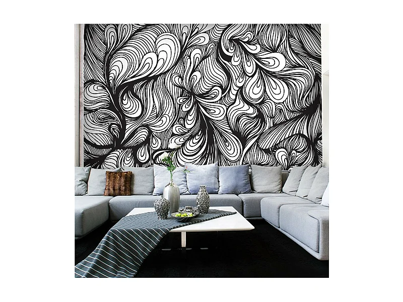 Papier Peint "Noir & Blanc Style Rétro" 154 x 200 cm