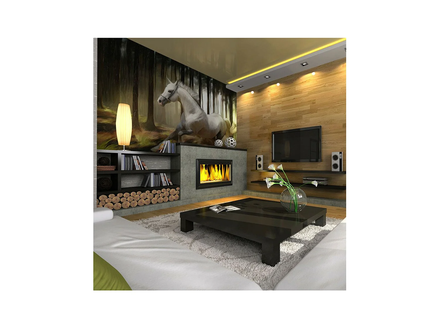 Papier Peint "La Course du Cheval Blanc" 270 x 350 cm