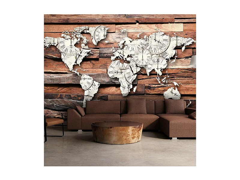 Papier Peint "Map on Wood" 245 x 350 cm