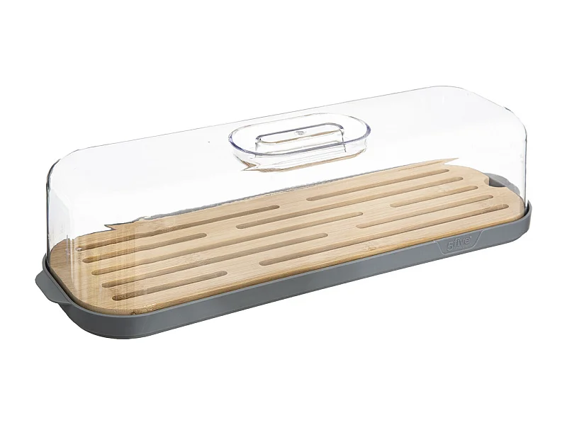 Boîte à Baguette "Fresheat" 39cm Gris & Transparent