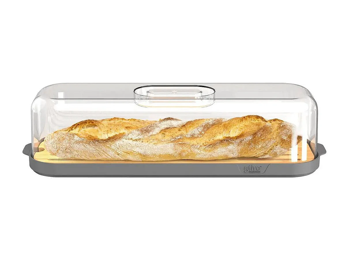 Boîte à Baguette "Fresheat" 39cm Gris & Transparent