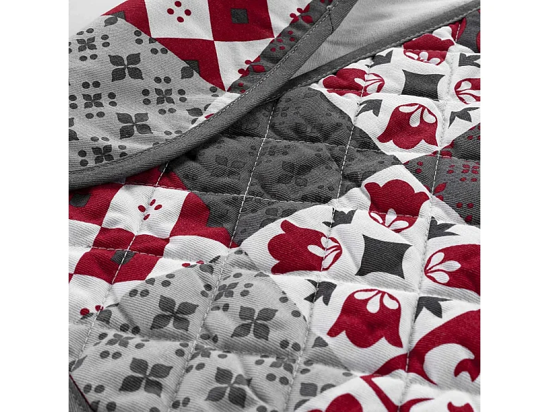 Sac à Pain "Credence" 28x70cm Gris & Rouge