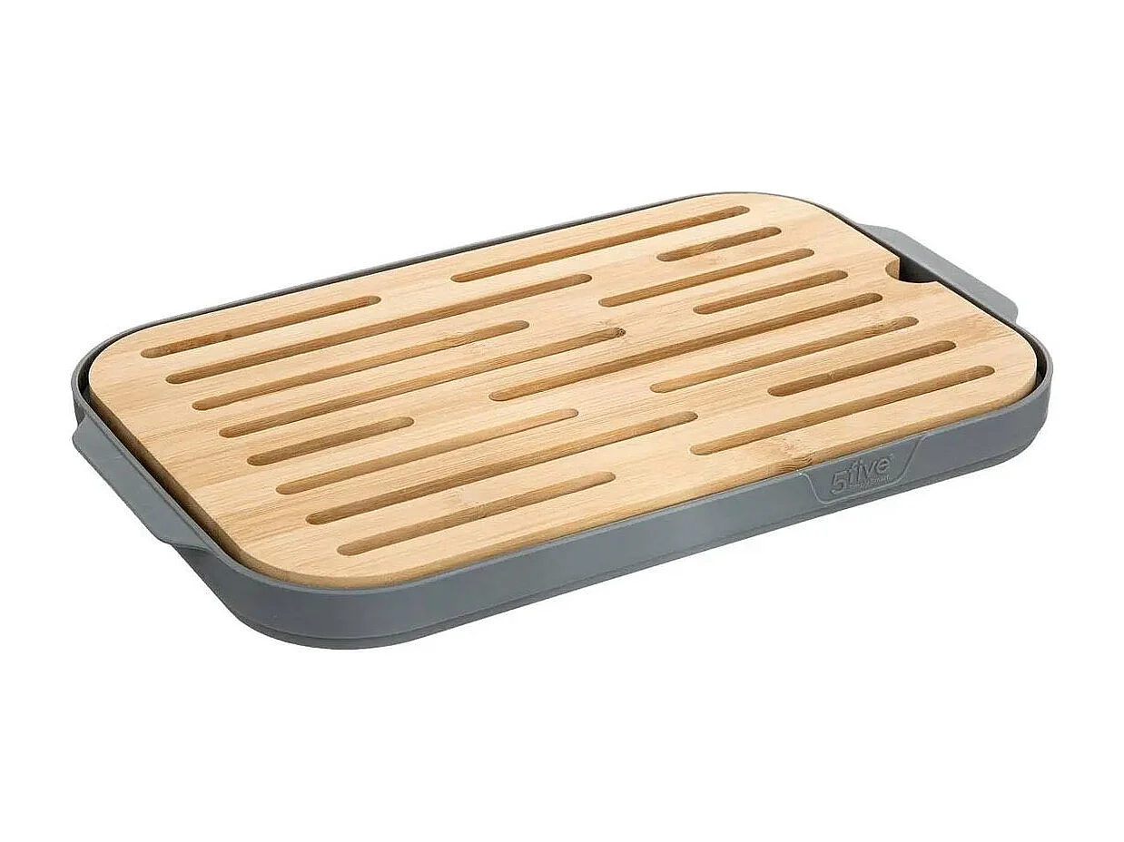 Boîte à Pain "Fresheat" 29cm Gris & Naturel