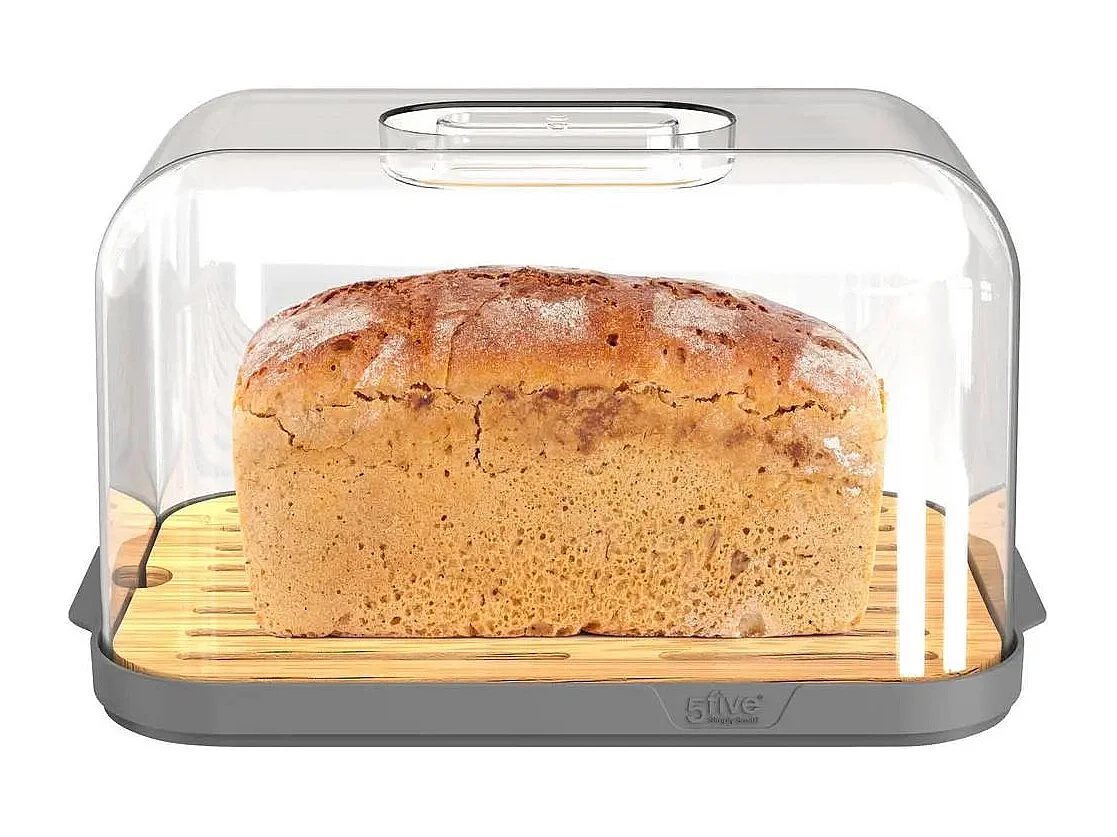 Boîte à Pain "Fresheat" 29cm Gris & Naturel