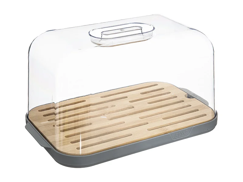 Boîte à Pain "Fresheat" 29cm Gris & Naturel