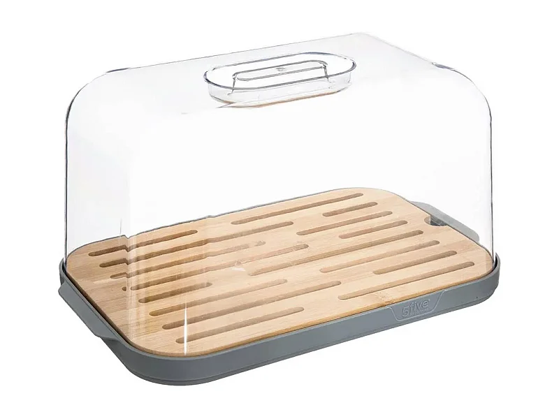 Boîte à Pain "Fresheat" 29cm Gris & Naturel