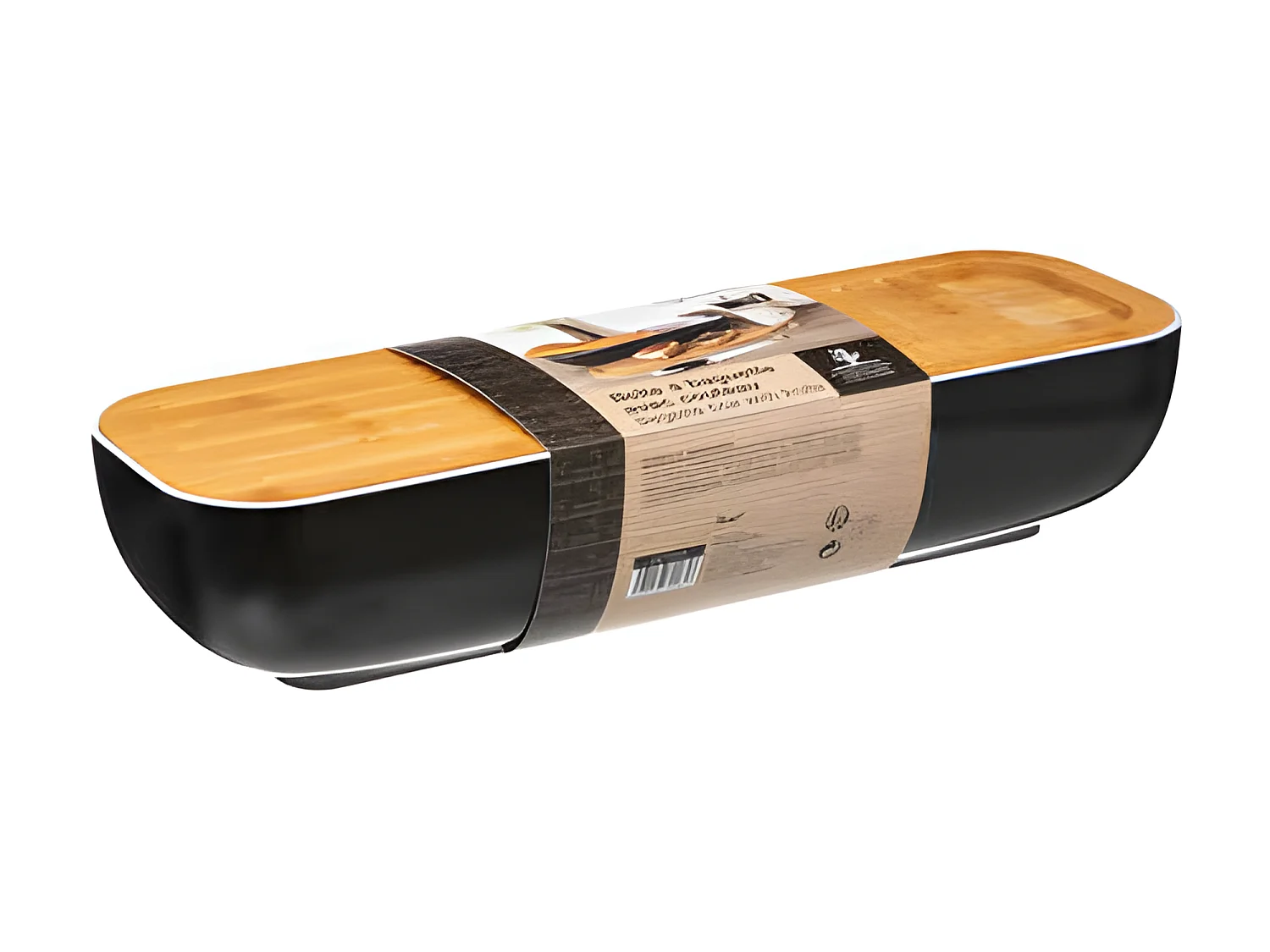 Boîte à Pain & Couteau "Blackbamboo" 40cm Noir
