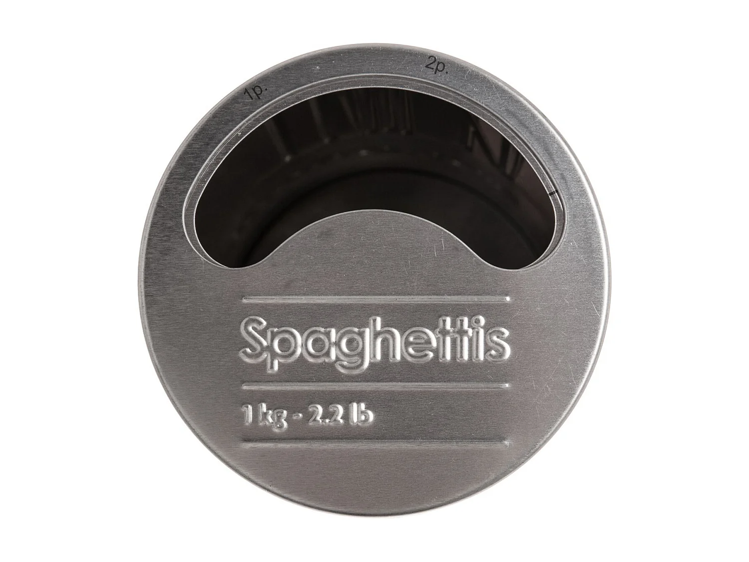 Spaghettibehälter aus Eisen mit schwarzem Relief 1kg Durchmesser 8,5x h27 cm