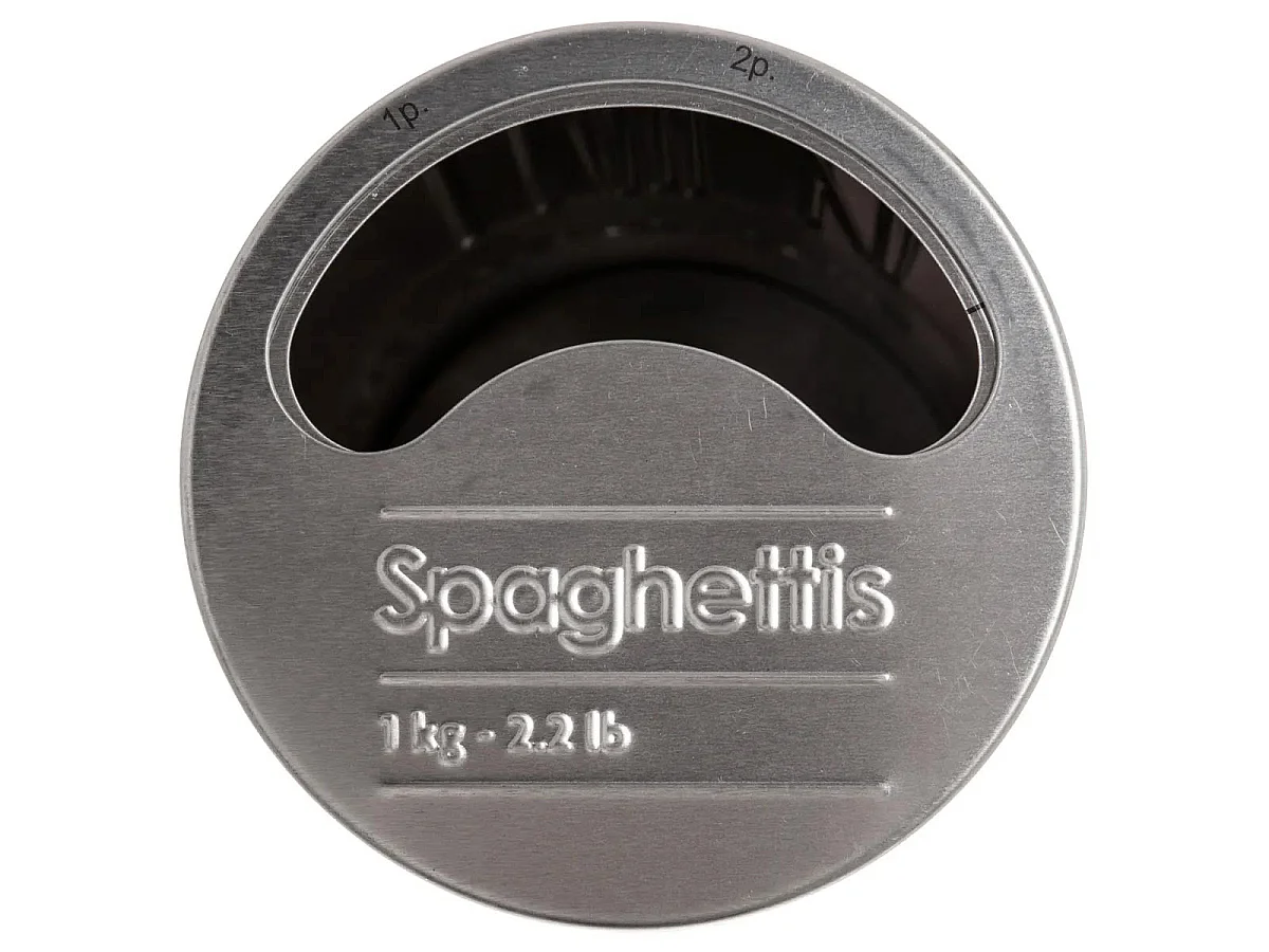 Contenitore per spaghetti in ferro con rilievo Nero 1kg diametro 8,5x h27 cm