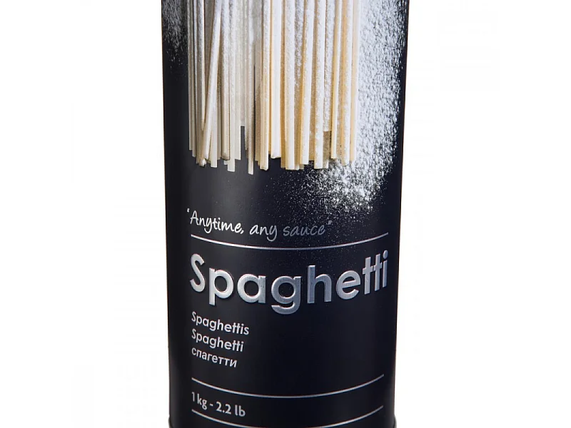Contenitore per spaghetti in ferro con rilievo Nero 1kg diametro 8,5x h27 cm
