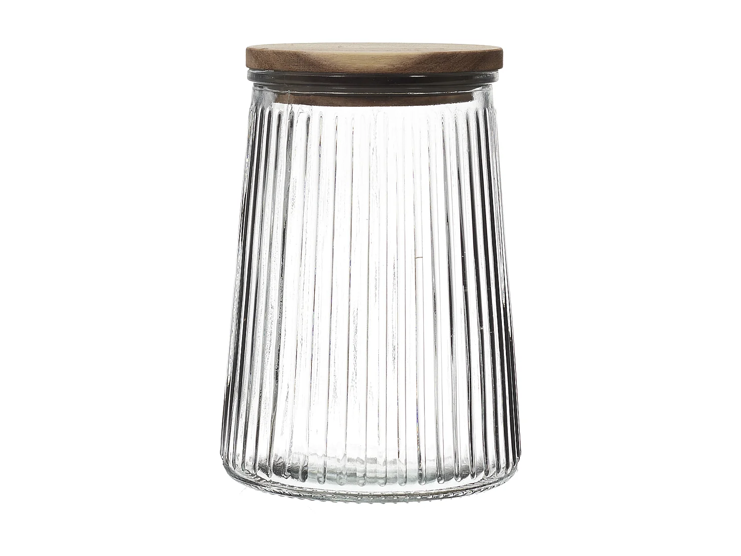 Bocal En Verre Top Acacia 95cl Transparent, Marron