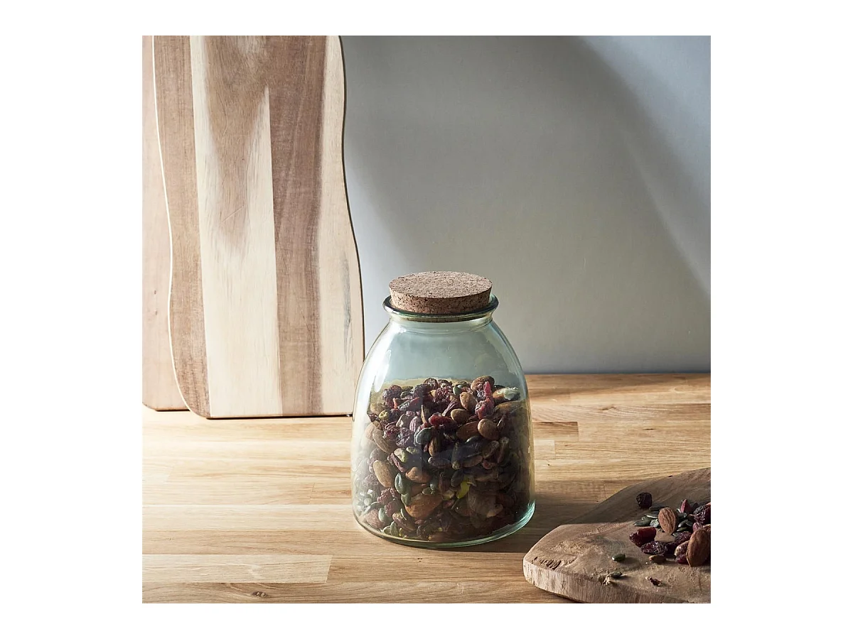 Bocal en Verre & Couvercle "Liège" 1L Transparent