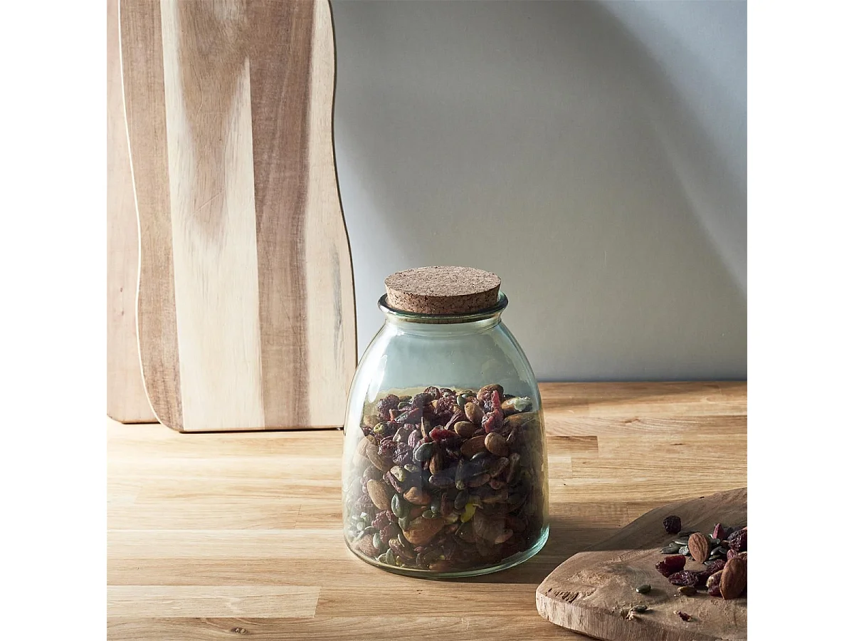 Bocal en Verre & Couvercle "Liège" 1L Transparent